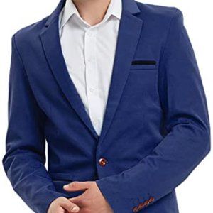 Pishon Men's Slim Fit Suits Casual One Button